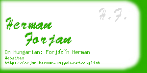 herman forjan business card